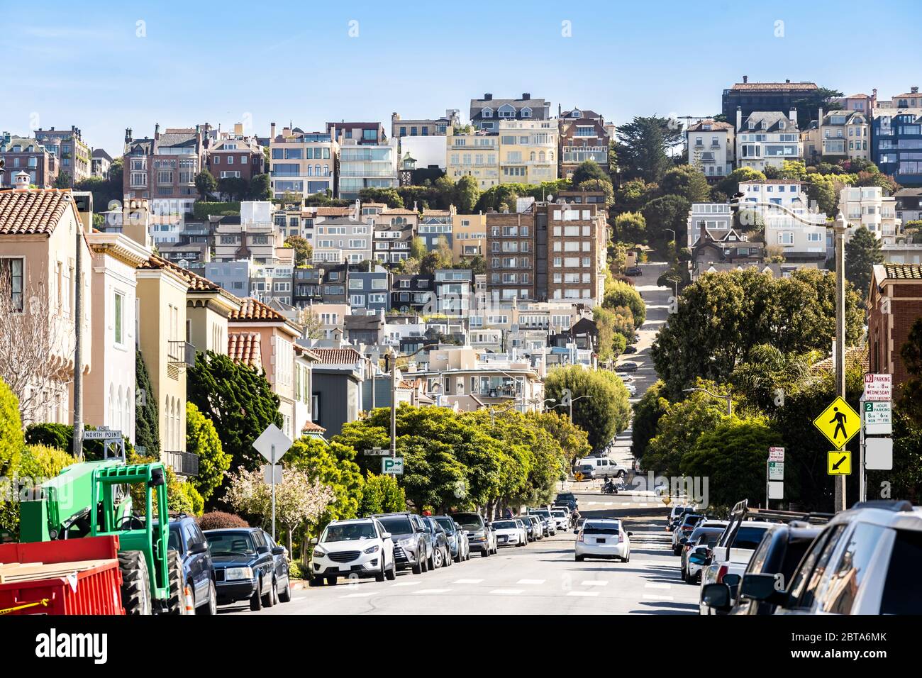 Wunderschöne Stadtlandschaft von San Francisco rund um Cow Hollow und Presidio Park in Nordkalifornien USA Westküste des Pazifischen Ozeans, San Francisco United Sta Stockfoto