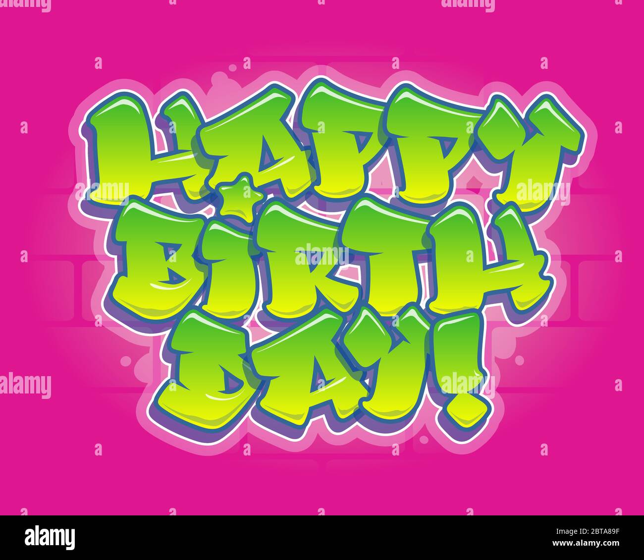 Herzlichen Gluckwunsch Zum Geburtstag Karte Lesbarer Graffiti Text Stock Vektorgrafik Alamy