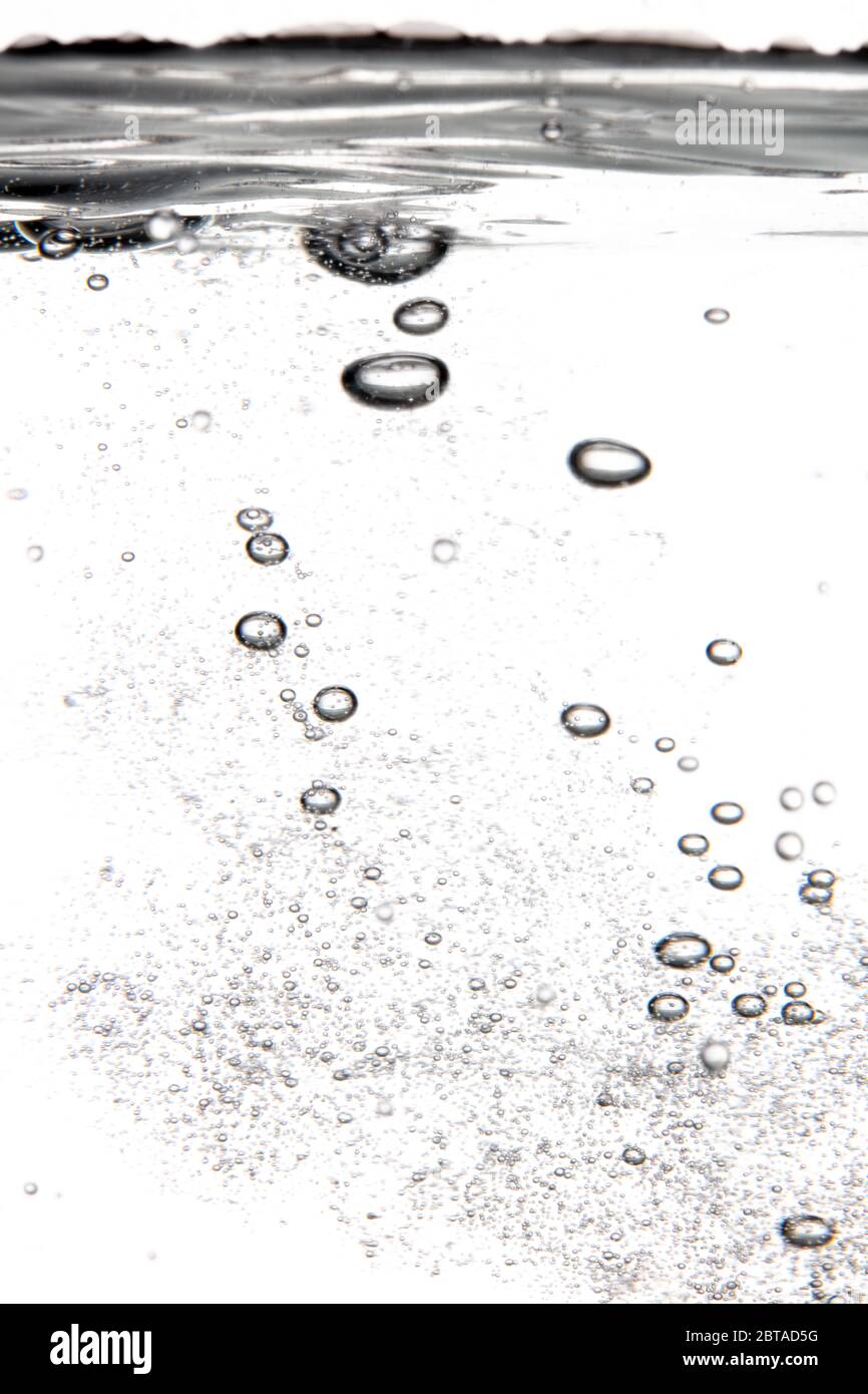 Ein tolles Bild von Wasserblasen, Makroaufnahme Stockfoto
