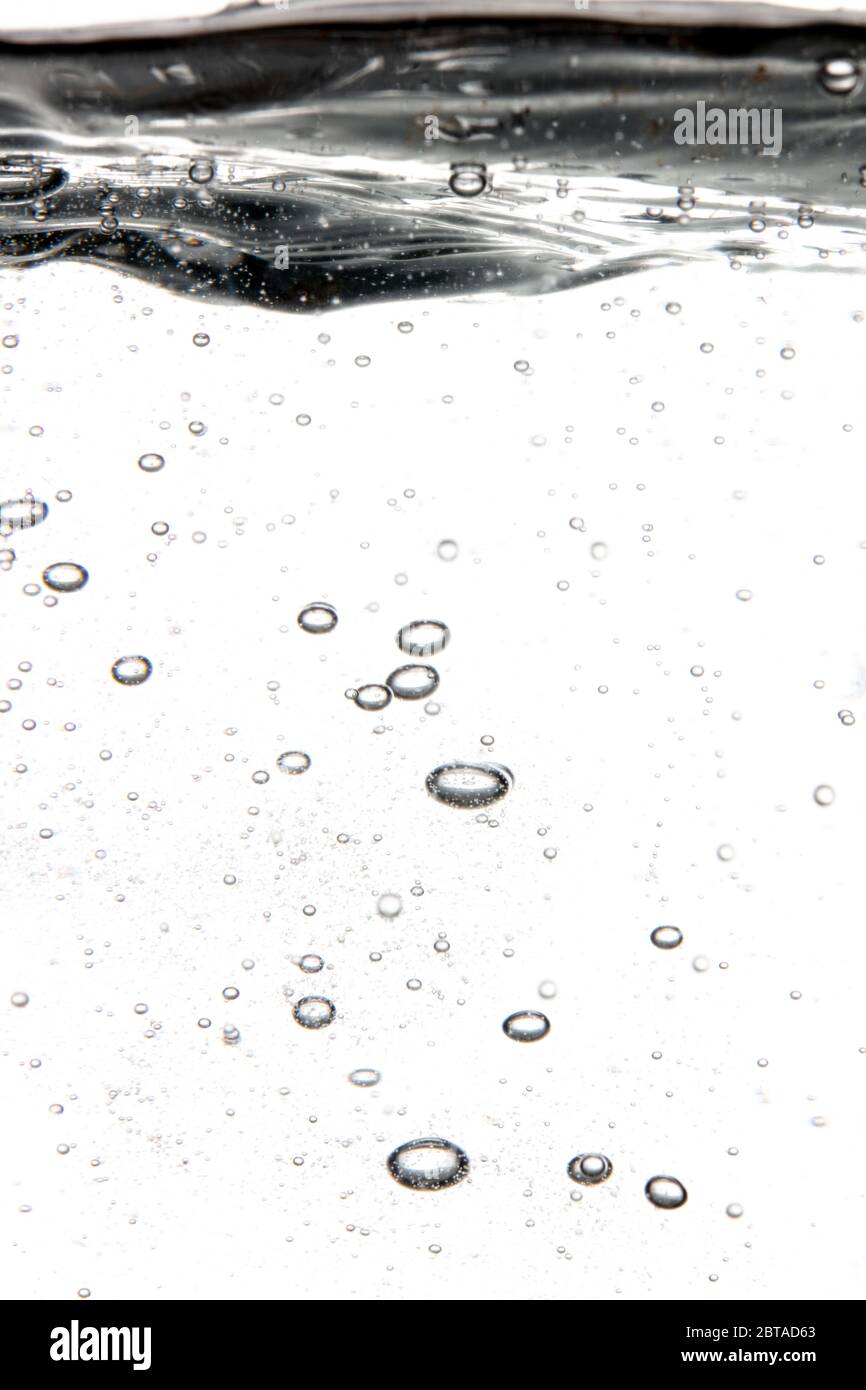 Ein tolles Bild von Wasserblasen, Makroaufnahme Stockfoto