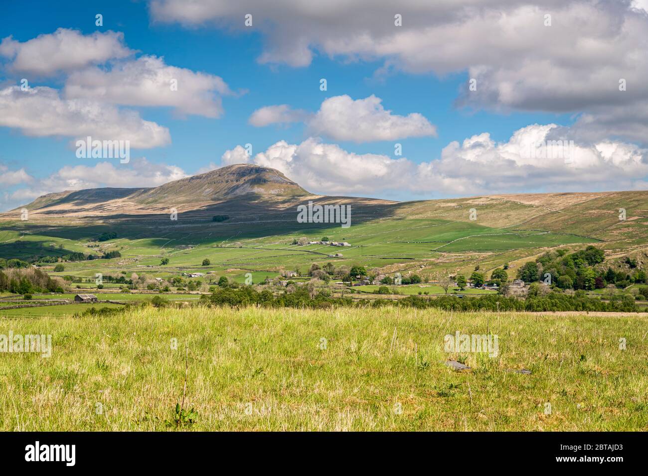 Ein Sommer, drei Bilder HDR von Pen-y-Gent, Penyghent, einer der drei Gipfel im Yorkshire Dales National Park, England. 21 Mai 2020 Stockfoto