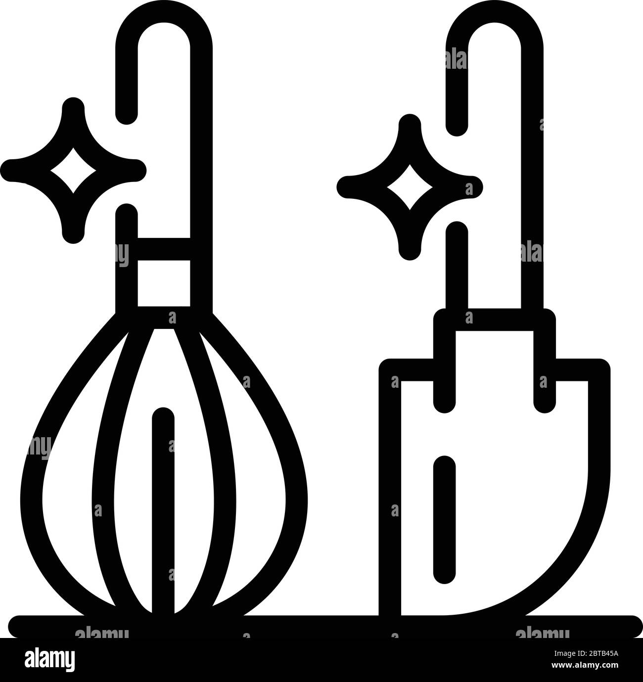 Schneebesen und Paddel-Symbol, Outline-Stil Stock Vektor