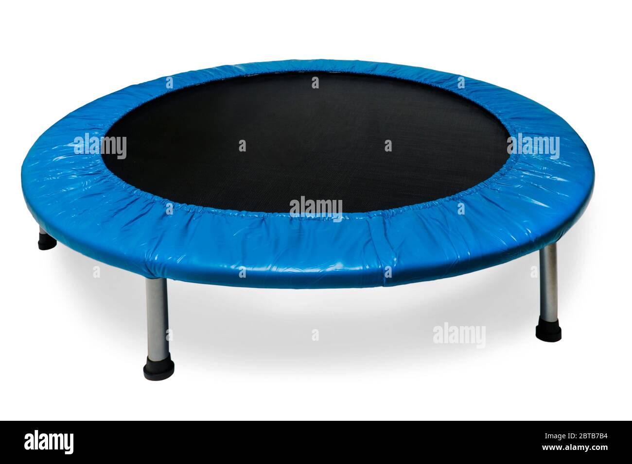 Kinder-Runde Sport-Trampolin isoliert auf einem weißen Hintergrund Stockfoto