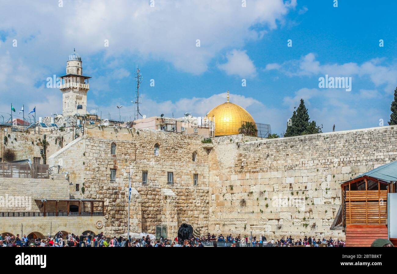 Westliche Mauer oder Klagemauer Jerusalem Israel Stockfoto