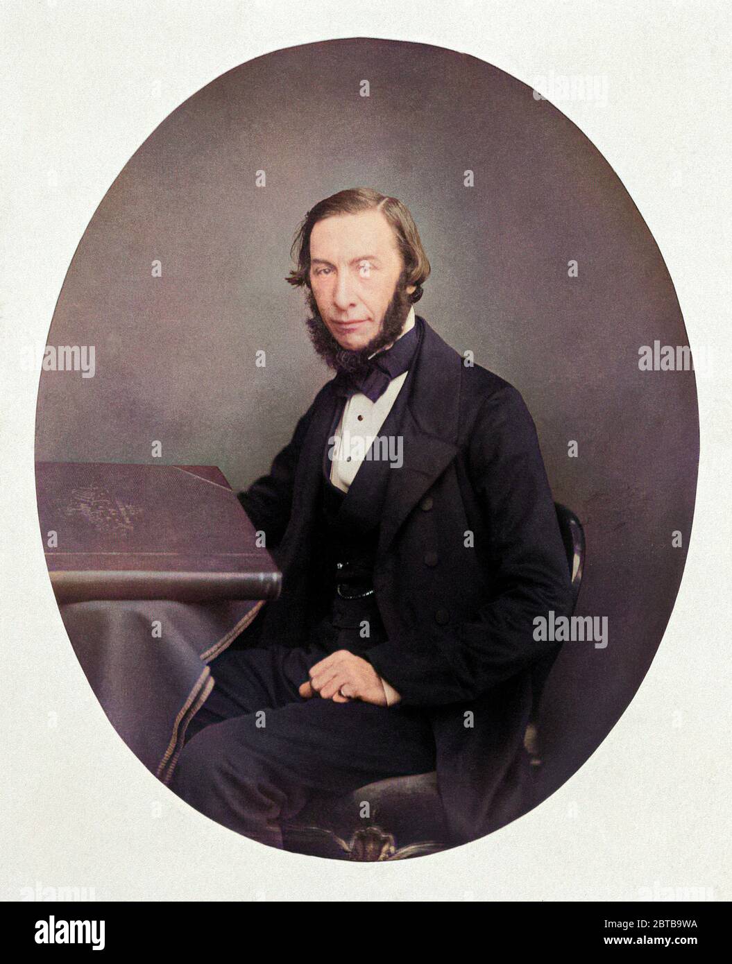 1860 c, GROSSBRITANNIEN : der britische Fotograf FRANCIS BEDFORD ( 1815 - 1894 ), Selbstporträt . War der Sohn des erfolgreichen Kirchenarchitekten Francis Octavius Bedford. FOTO DIGITAL EINGEFÄRBT . - PIONIERE DELLA FOTOGRAFIE - PORTRAIT - AUTORITRATTO - RITRATTO - PIONIERE - uomo - Mann - Bart - barba - Krawattenbogen - cravatta - fiocco - GRAND BRETAGNA - Buch - libro - FOTO STORICA STORICHE - GESCHICHTE --- ARCHIVIO GBB Stockfoto