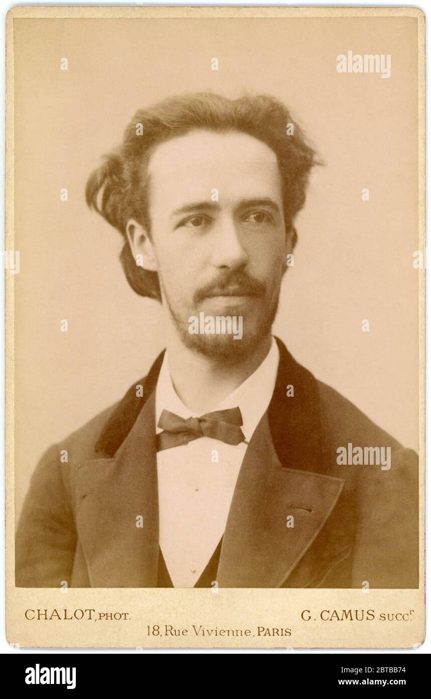 1880 Ca, PARIS , FRANKREICH : der französische Musikkomponist und Geiger BENJAMIN GODARD ( 1849 - 1895 ). Foto von Chalot , Paris . - MUSICA CLASSICA - KLASSISCH - violinista - COMPOSITORE - Portrait - ritratto - MUSICISTA - MUSICA - Fliege - cravatta - papillon - Bart - barba --- Archivio GBB Stockfoto