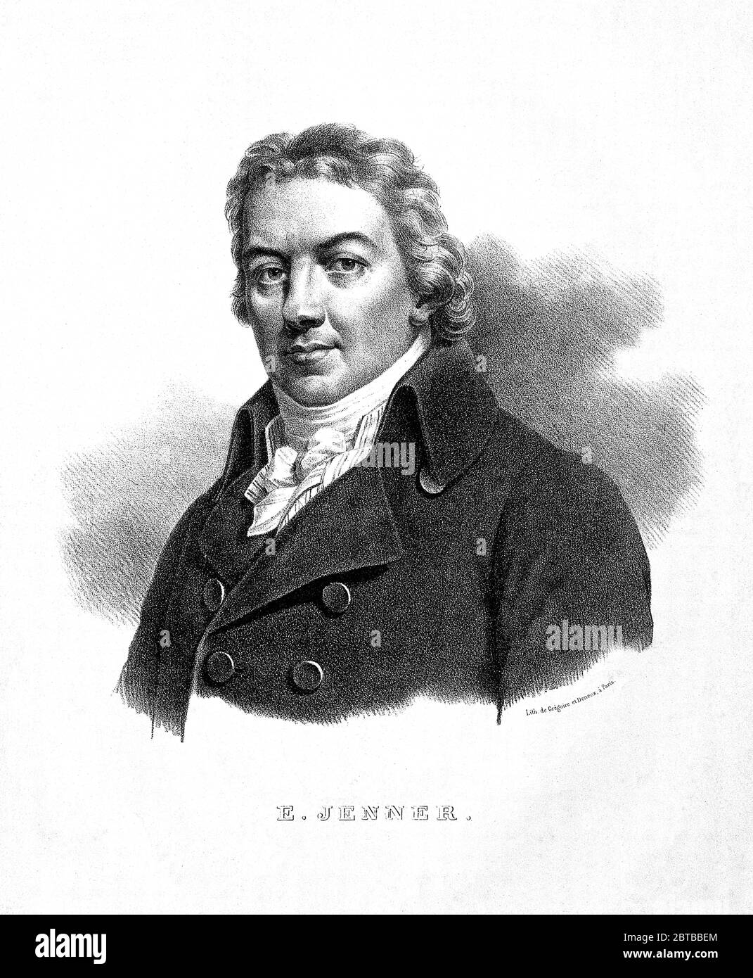 1800 , GROSSBRITANNIEN: Der britische Arzt, Virologe und Naturforscher EDWARD JENNER ( 1749 - 1823 ), der an der Entwicklung des POCKENIMPFES mitwirkte. Porträt von John Raphael Smith 1800, lithographiert von P.R. Vignéron im Jahr 1824 . - IMPFUNG - VIRUS - VIROLOGO - VIROLOGE - ANTIVAIOLOSA - ANTIVAIOLO - ANTI-VAIOLO - ANTIVAIOLO - VACCINAZIONE - foto storiche - scienziato - Wissenschaftler - Portrait - ritratto - GRAND BRETAGNA - DOTTORE - MEDICO - MEDICINA - Medizin - SCIENTIZA - WISSENSCHAFT - illustrazione - Illustration --- Archivio GBB Stockfoto