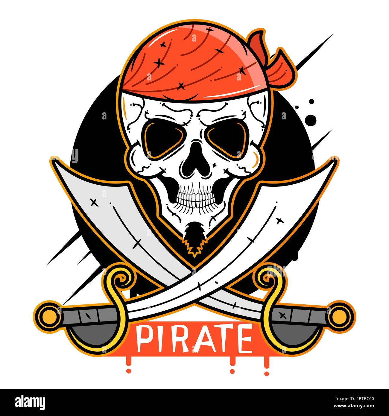 Pirate Skull Vektor Icon geeignet für Grußkarten, Poster oder T-Shirt Printing. Stock Vektor