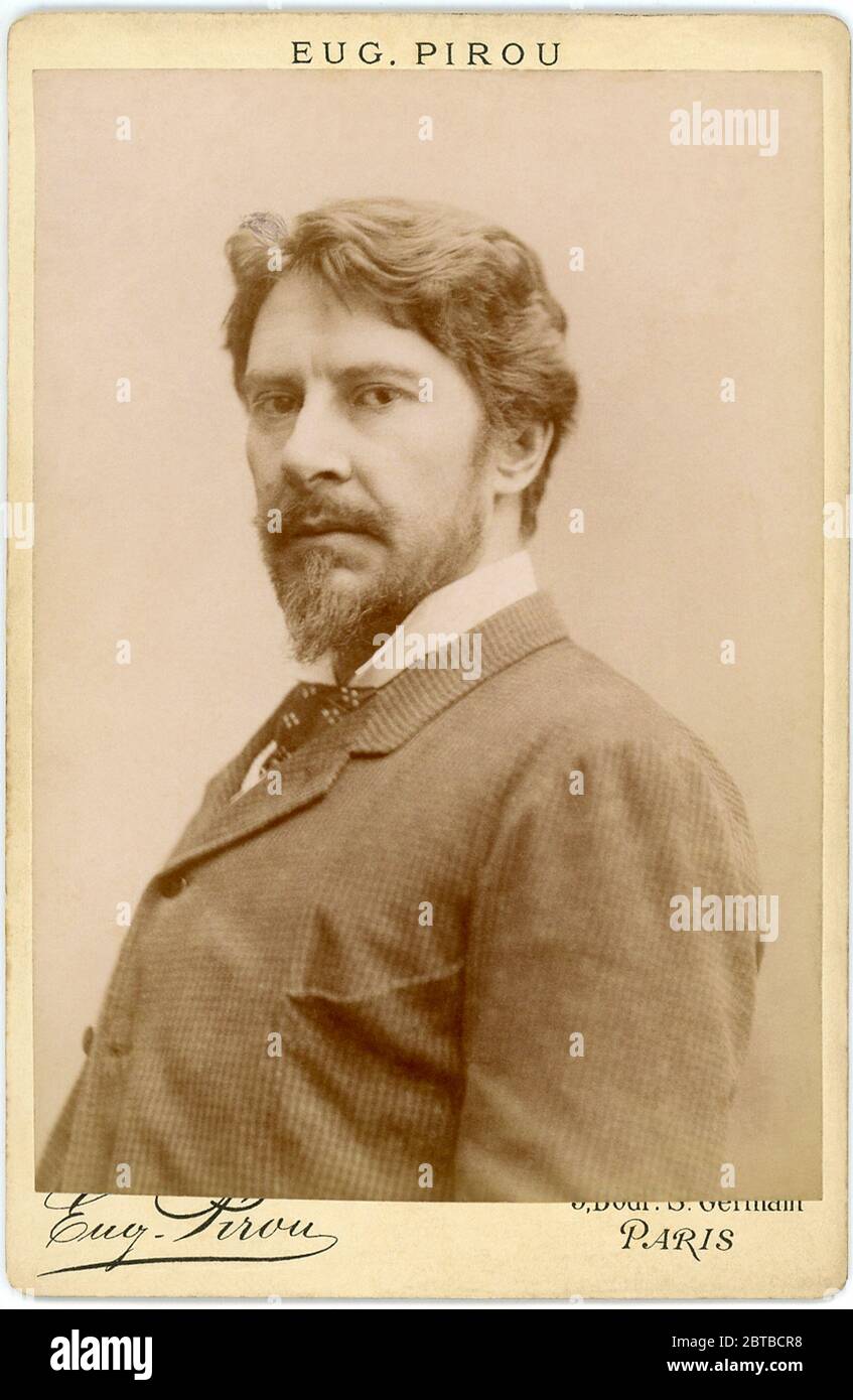 1890 Ca, FRANKREICH : der französische Theaterschauspieler PAUL MOUNET ( 1847 - 1922 ). Foto von Eugene Pirou , Paris. - ATTORE TEATRALE - TEATRO - THEATER - Bart - barba - Cravatta - Krawatte - BELLE EPOQUE - Kragen - colletto --- Archivio GBB Stockfoto