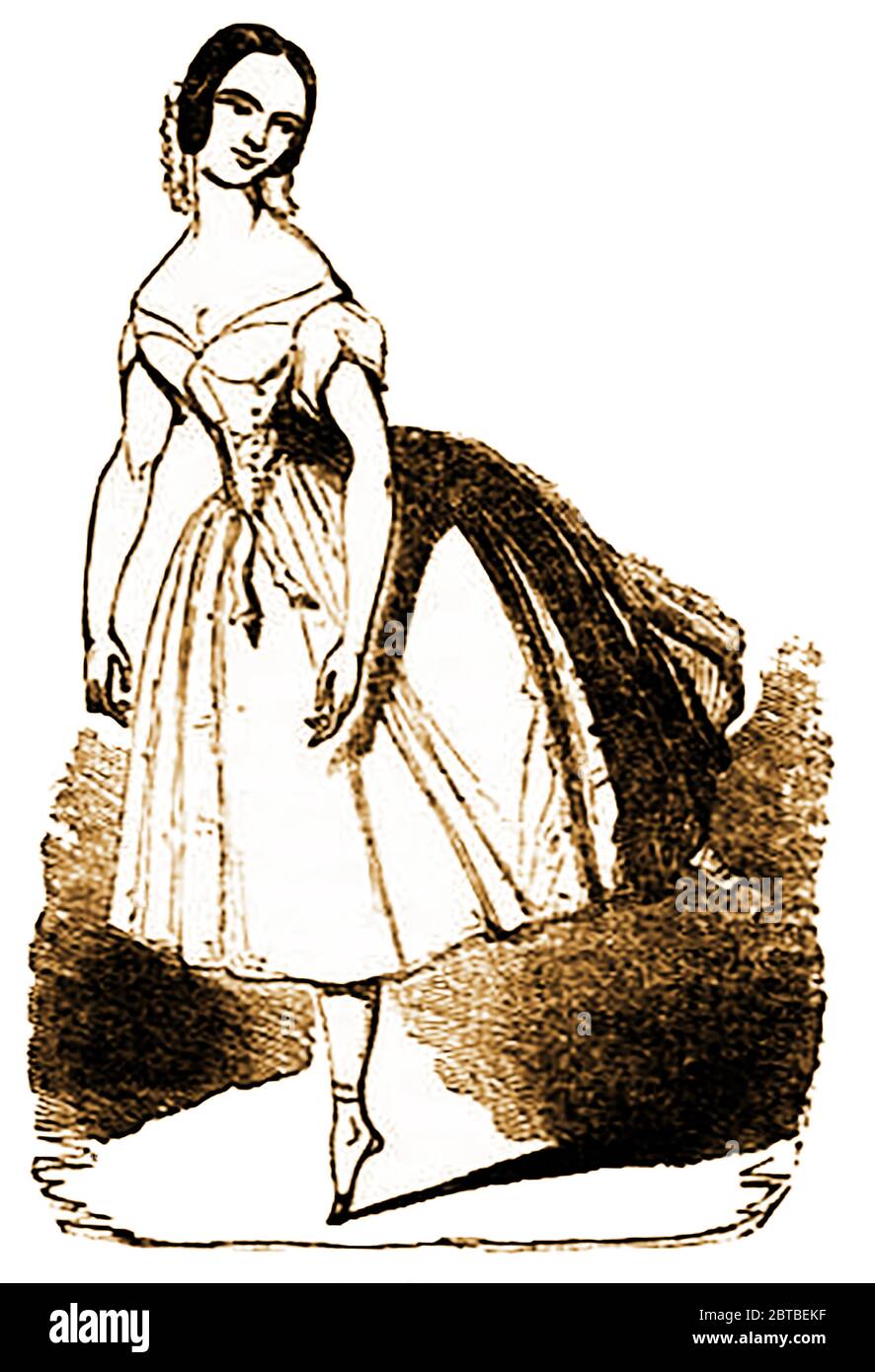 Ein Porträt der Balletttänzerin von 1842. Choreografin und Aufstiege Francesca 'Fanny' Cerrito ( 1817 – 1909), geboren in Neapel. Stockfoto