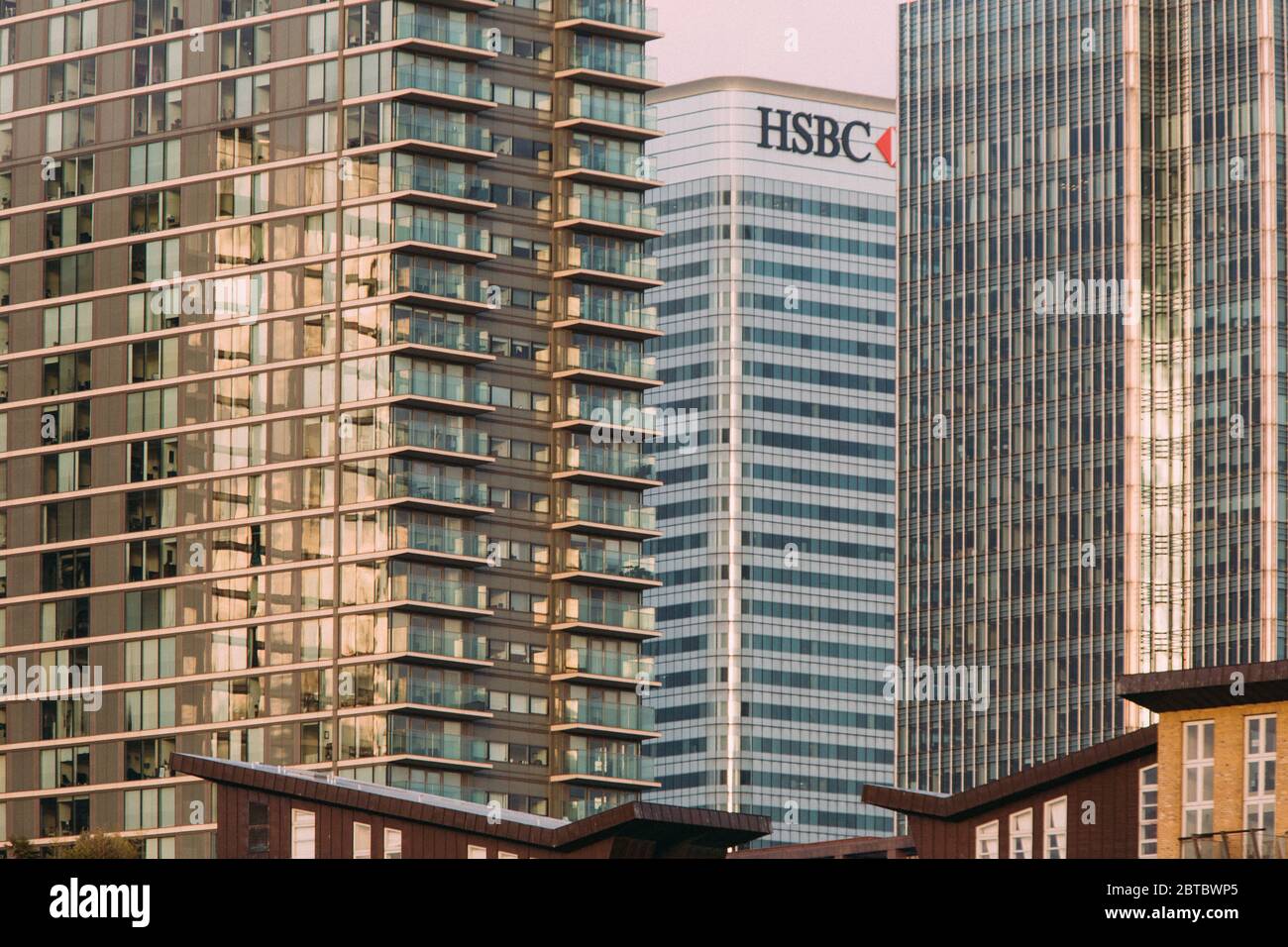 Banken am Canary Wharf Stockfoto