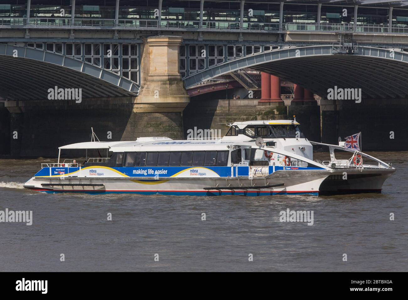 MBNA Thames Clippers (ehemaliger Sponsor von Thames Clippers) Stockfoto