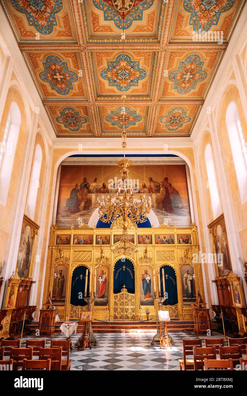 Innenraum der Kirche der Heiligen Verkündigung in der Altstadt von Dubrovnik, Kroatien. Stockfoto