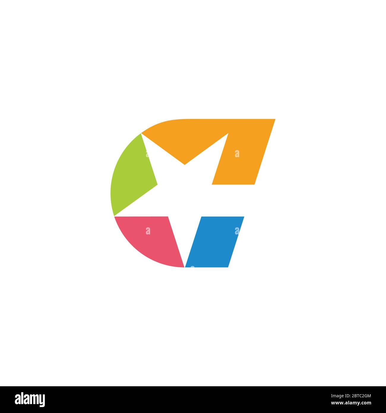 Buchstabe c Stern geometrische bunte einfache Symbol Logo Vektor Stock Vektor