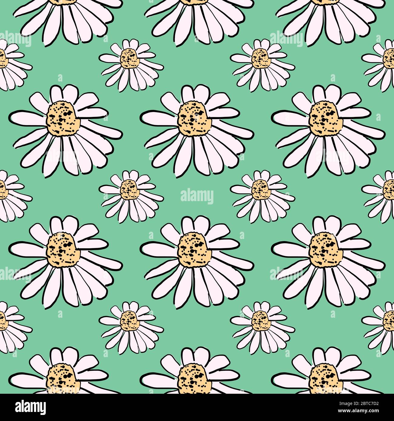 Gänseblümchen Muster , Illustration, Vektor auf weißem Hintergrund Stock Vektor