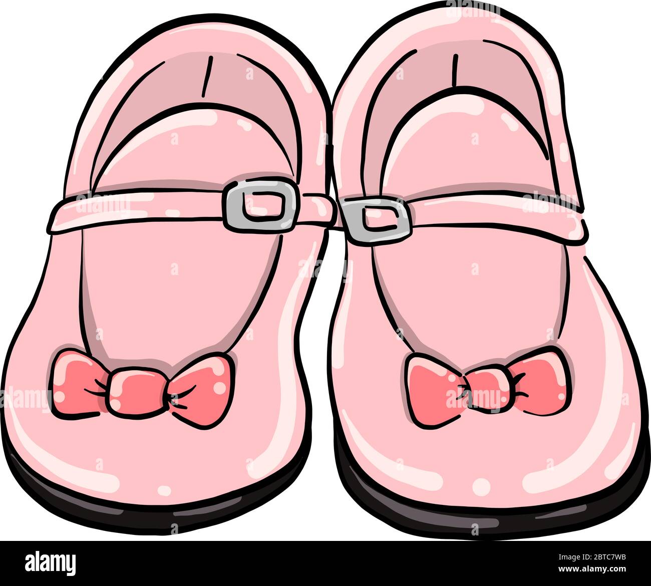 Baby rosa Schuhe, Illustration, Vektor auf weißem Hintergrund Stock Vektor