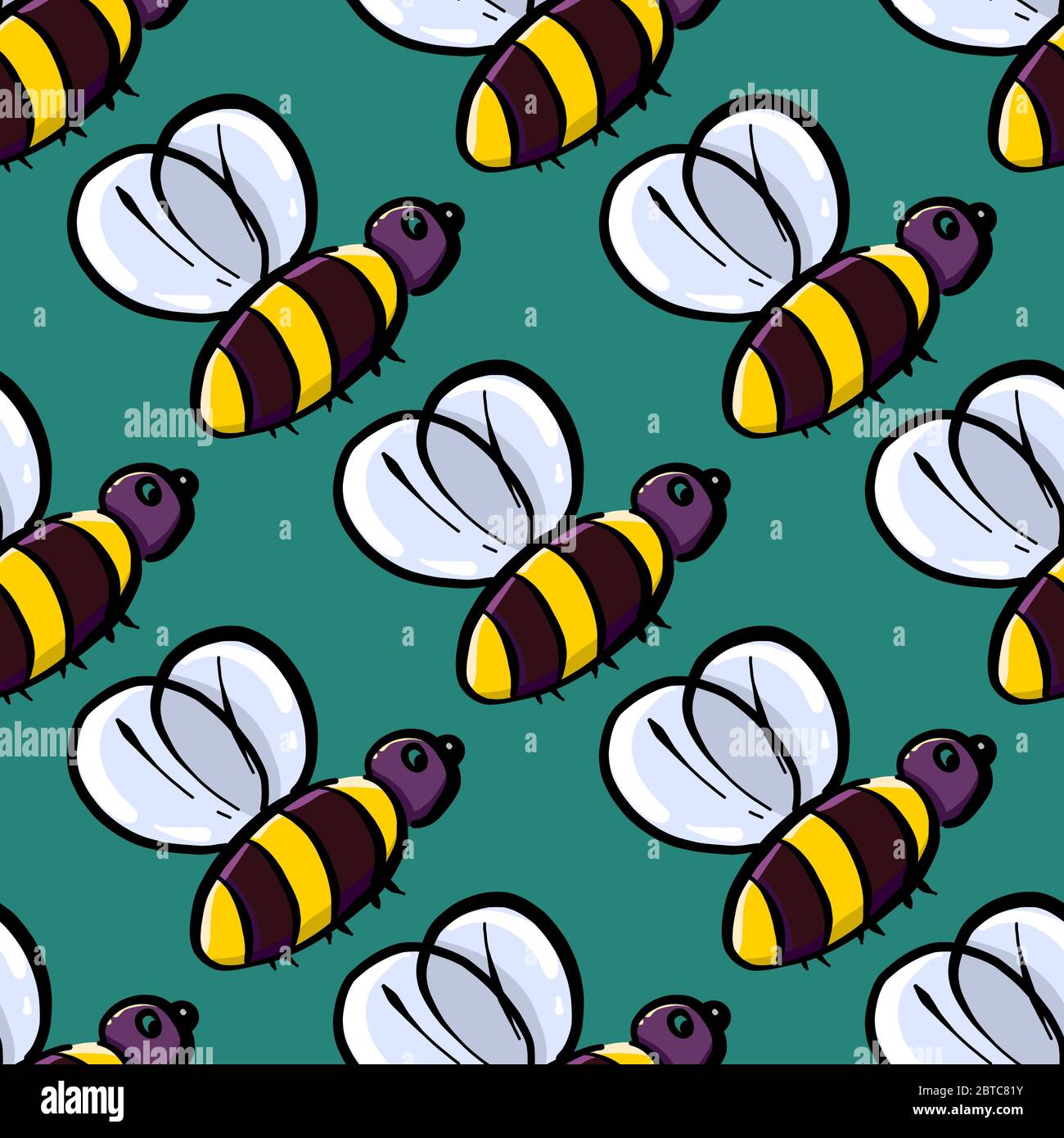 Bienenmuster , Illustration, Vektor auf weißem Hintergrund Stock Vektor