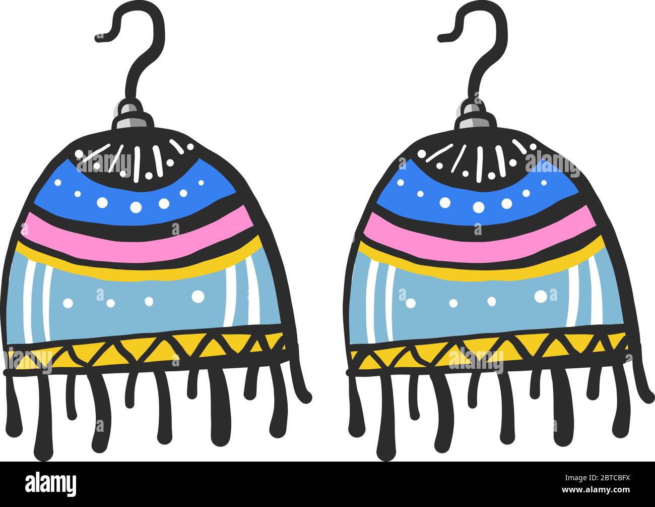 Womans Ohrringe, Illustration, Vektor auf weißem Hintergrund Stock Vektor