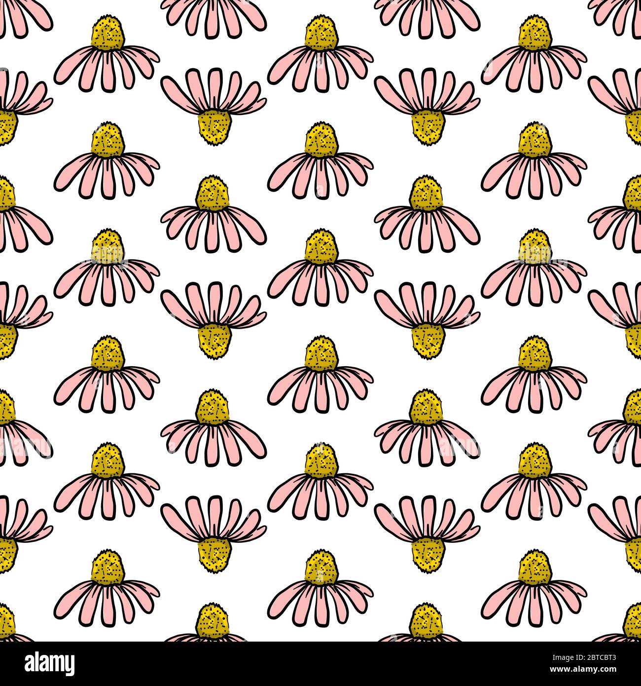 Gänseblümchen Muster , Illustration, Vektor auf weißem Hintergrund Stock Vektor