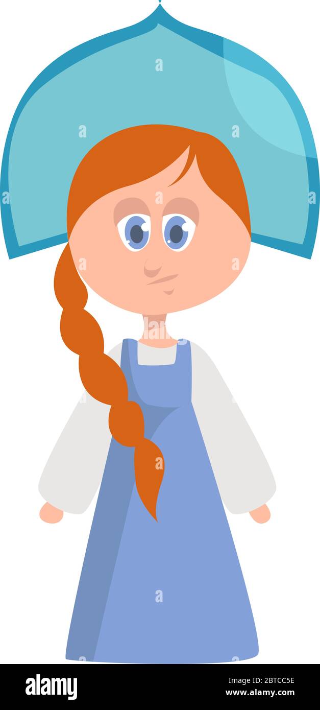 Mädchen in Nationalkleidung , Illustration, Vektor auf weißem Hintergrund Stock Vektor Mädchen in Nationalkleidung , Illustration, Vektor auf weißem Hintergrund Stock Vektor
