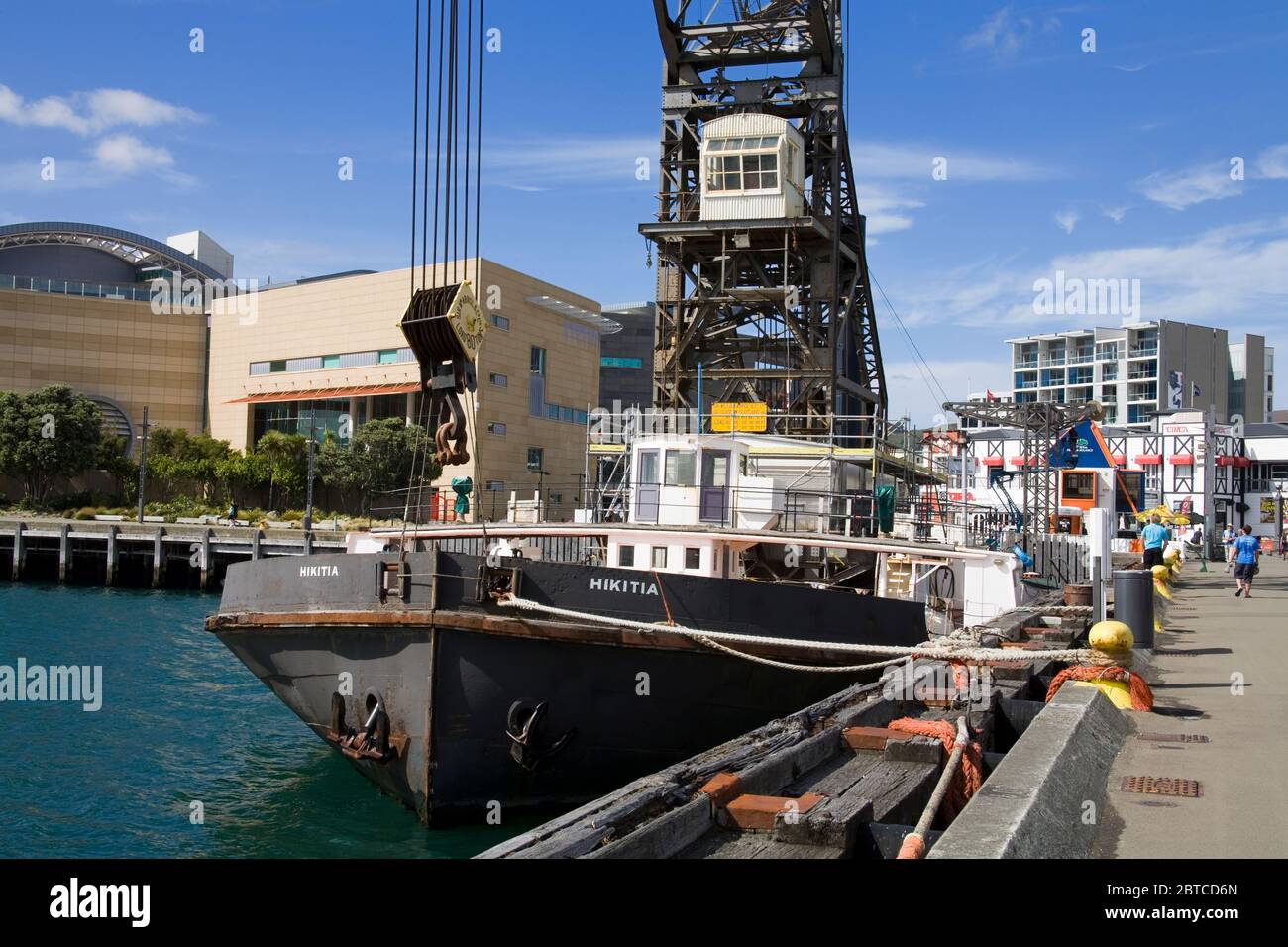 Hikitia Krankahn auf Taranaki Street Wharf, Wellington City, North Island, Neuseeland Stockfoto