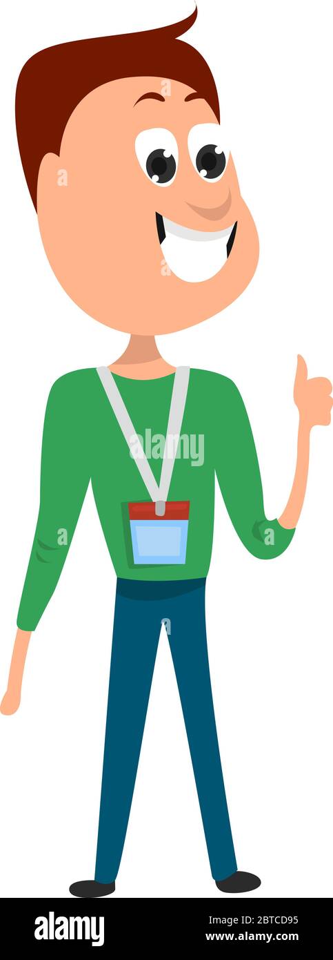 Mann als Freiwilliger, Illustration, Vektor auf weißem Hintergrund Stock Vektor