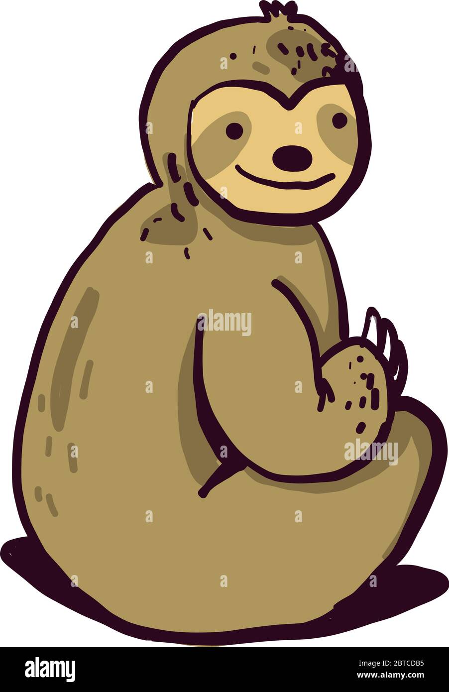 Faultier sitzend, Illustration, Vektor auf weißem Hintergrund Stock Vektor