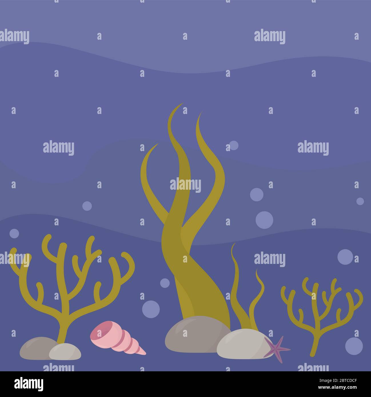 Welt unter Wasser , Illustration, Vektor auf weißem Hintergrund Stock Vektor