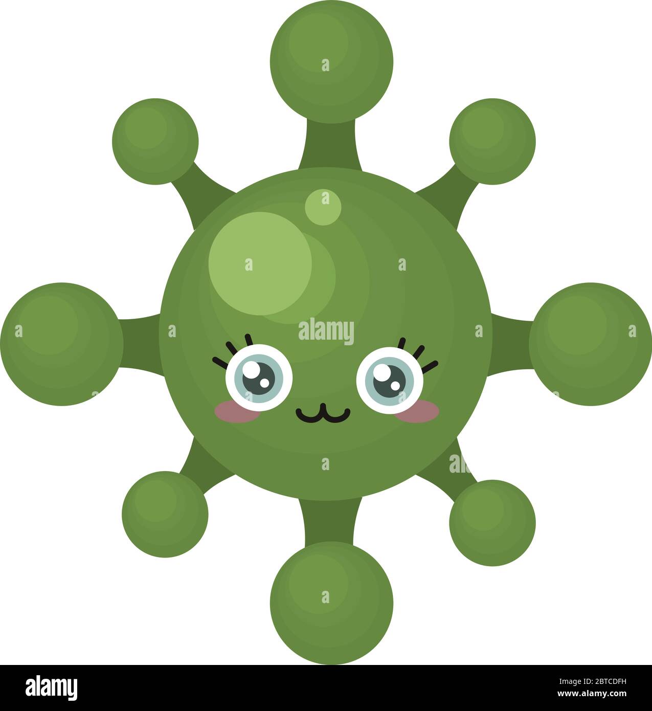 Grün niedlichen Virus , Illustration, Vektor auf weißem Hintergrund Stock Vektor