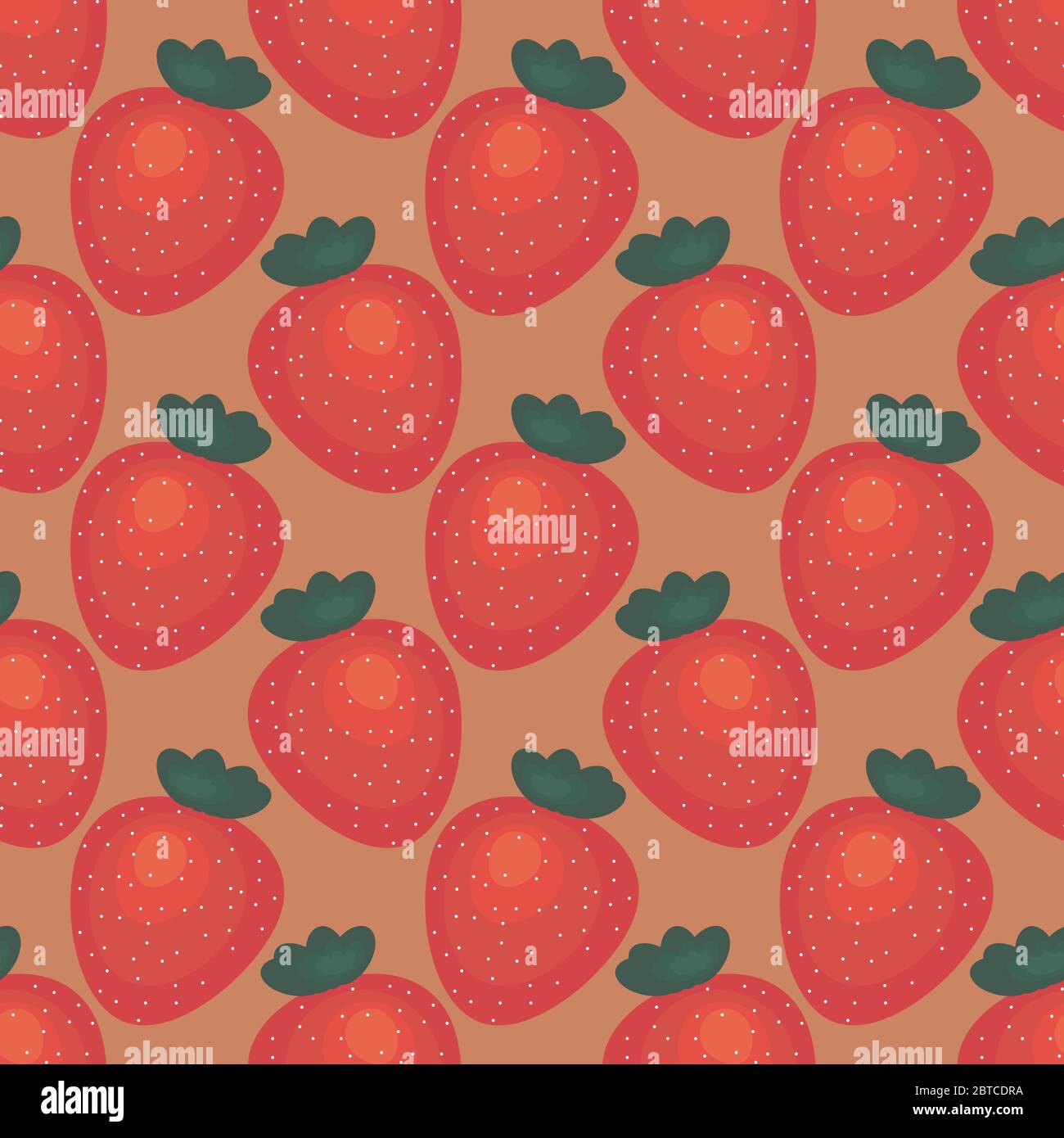 Erdbeeren Muster , Illustration, Vektor auf weißem Hintergrund Stock Vektor