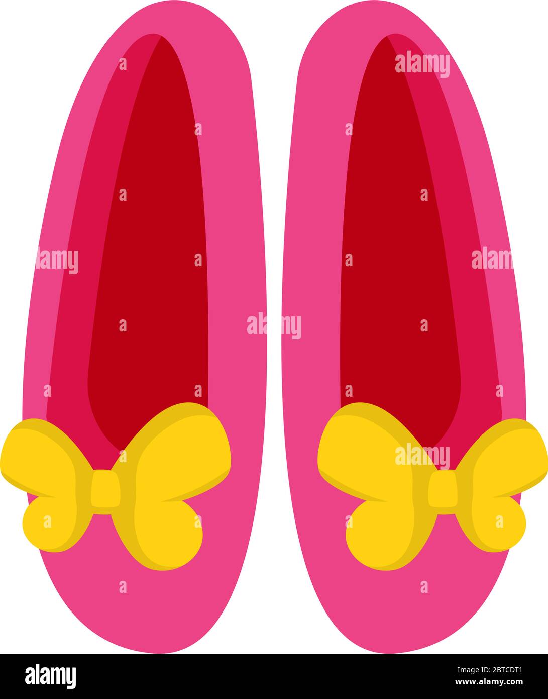 Rosa goldene Schuhe, Illustration, Vektor auf weißem Hintergrund Stock Vektor
