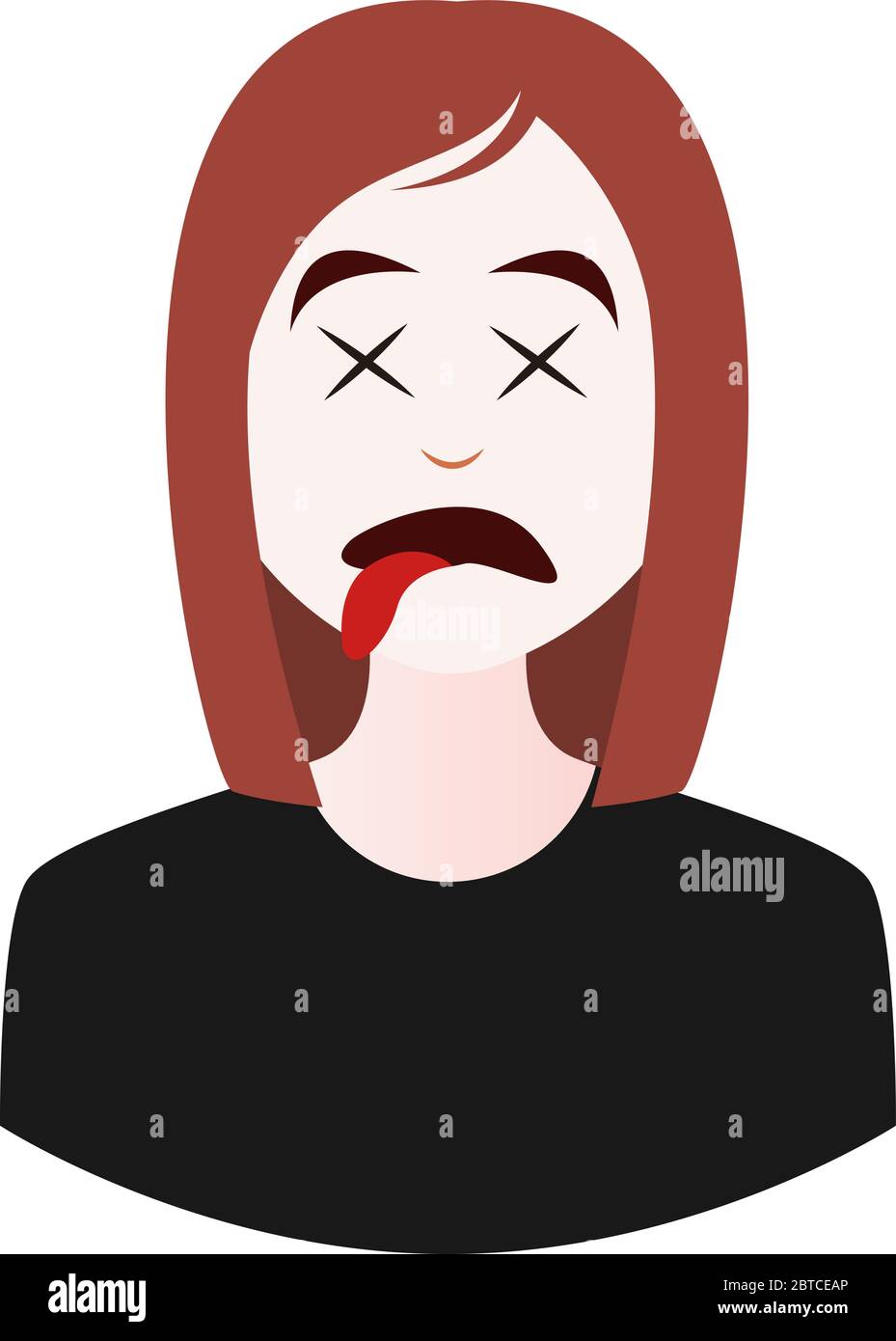 Dead girl Emoji, Illustration, Vektor auf weißem Hintergrund Stock Vektor