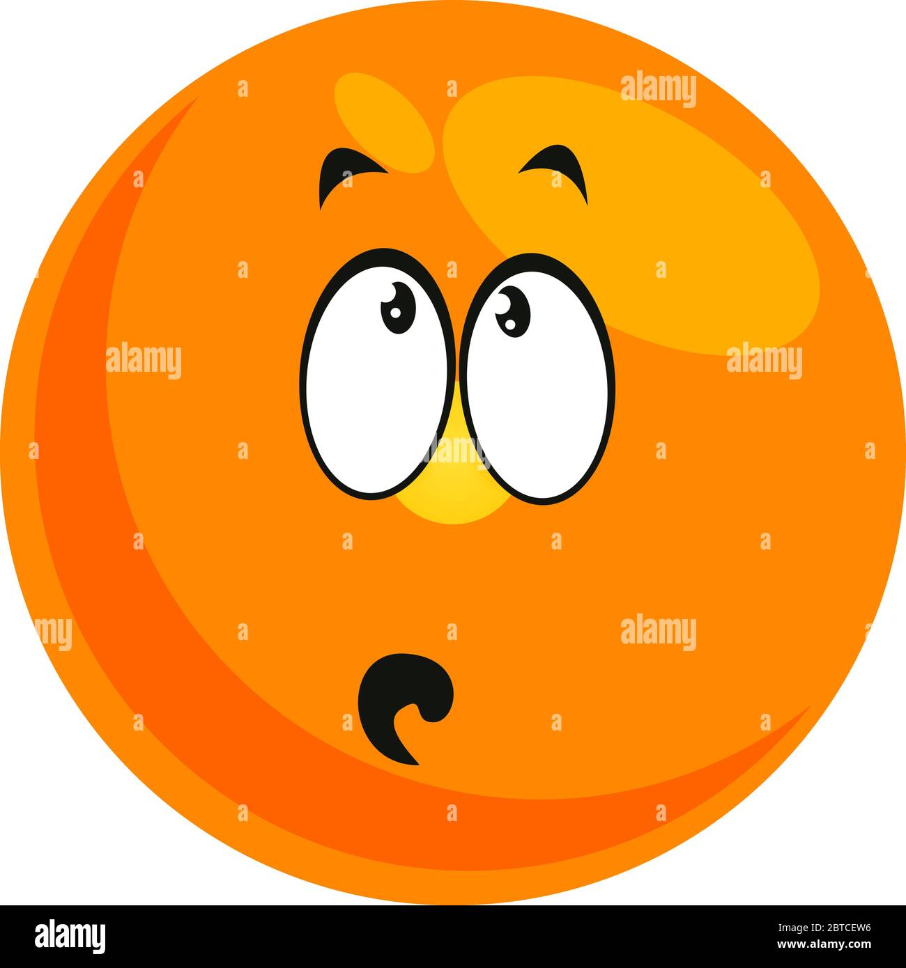 Besorgte Emoji, Illustration, Vektor auf weißem Hintergrund Stock Vektor