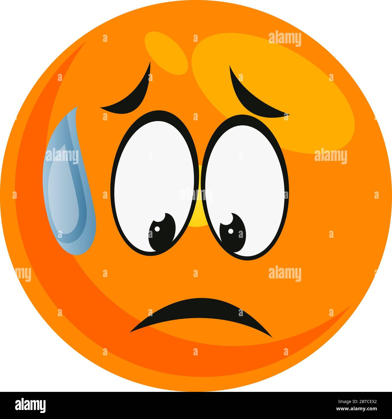 Besorgte Smiley, Illustration, Vektor auf weißem Hintergrund Stock Vektor