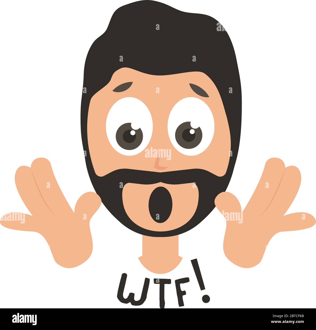 Schockierter Mann Emoji, Illustration, Vektor auf weißem Hintergrund Stock Vektor