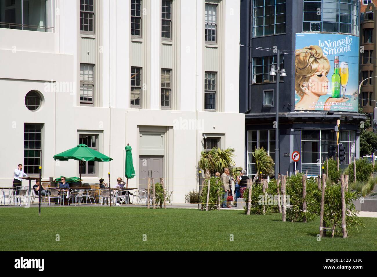 Kostenloses Ambulance Building auf Taranaki Street Wharf, Wellington City, North Island, Neuseeland Stockfoto