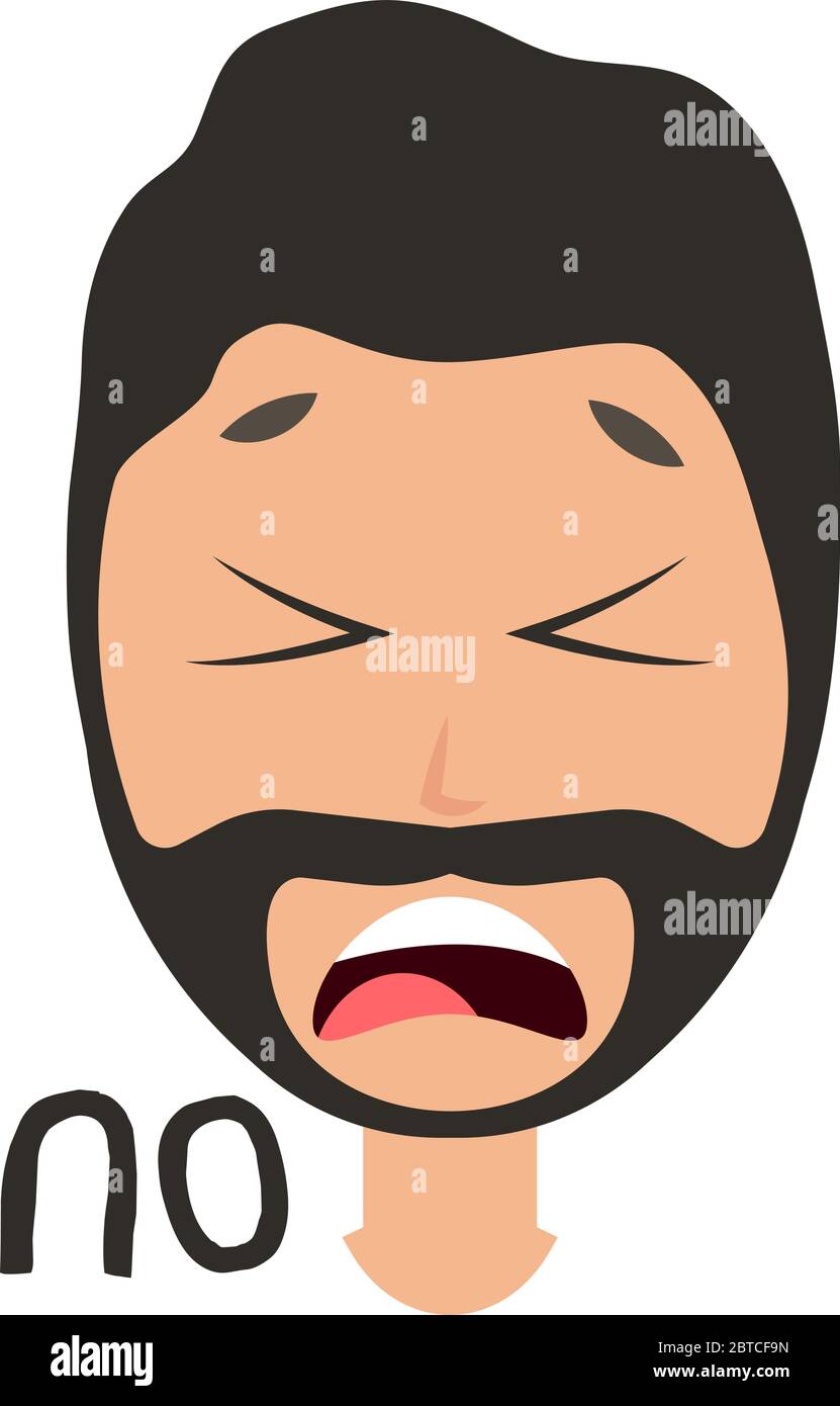 Mann sagt nein, Illustration, Vektor auf weißem Hintergrund Stock Vektor