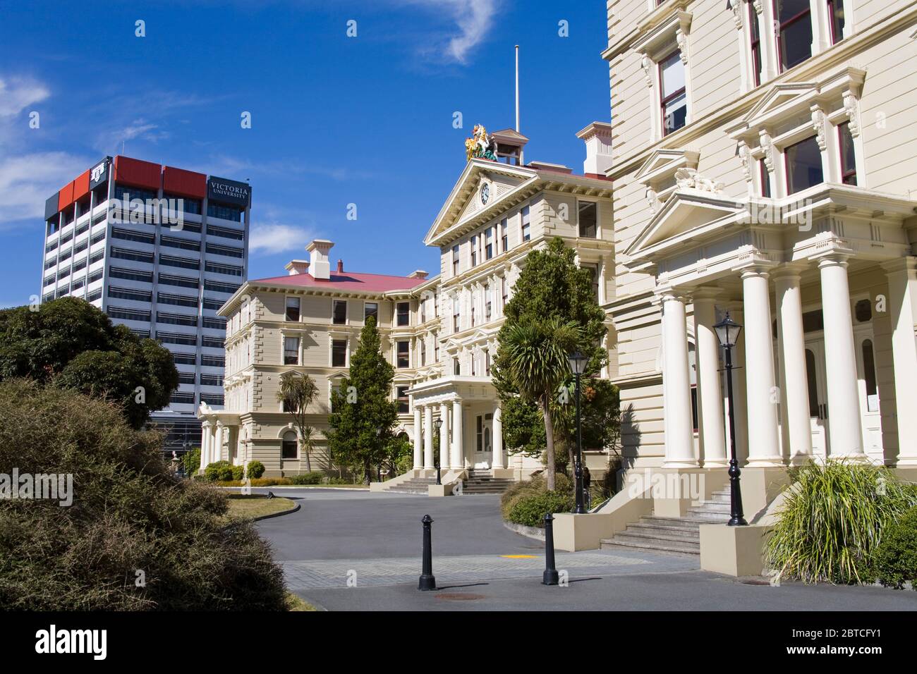 Law School (alte Regierungsgebäude) in Victoria University, Wellington City, North Island, Neuseeland Stockfoto