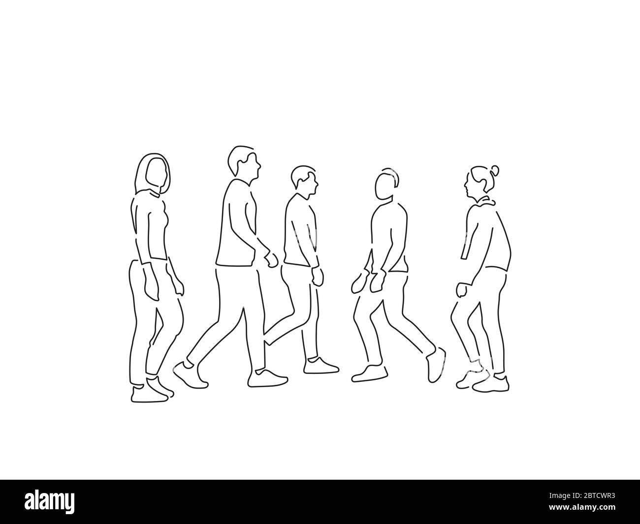 menschengruppe-cartoon-schwarzwei-stockfotos-und-bilder-alamy