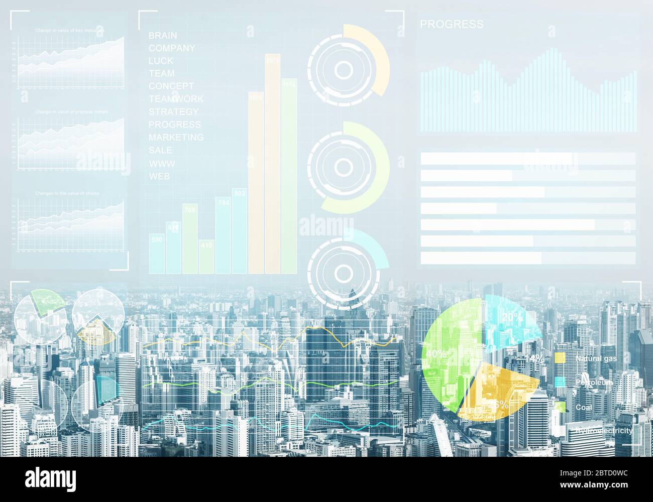 Börse Charts- und Finanzviertel Stockfoto