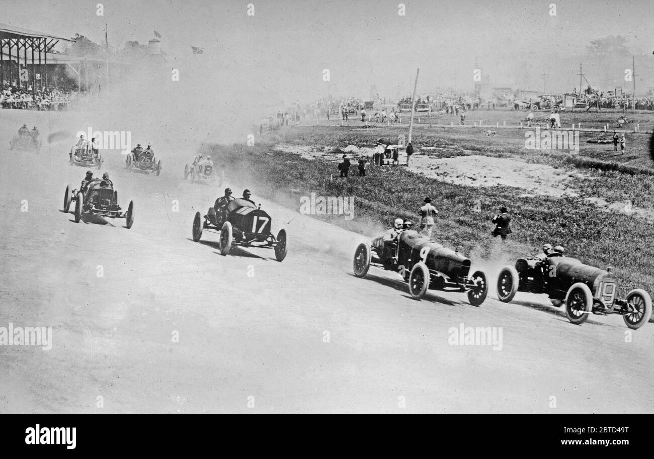 Indy 500 Automobilrennen, in Indianapolis, Indiana, 30. Mai 1913 Stockfoto