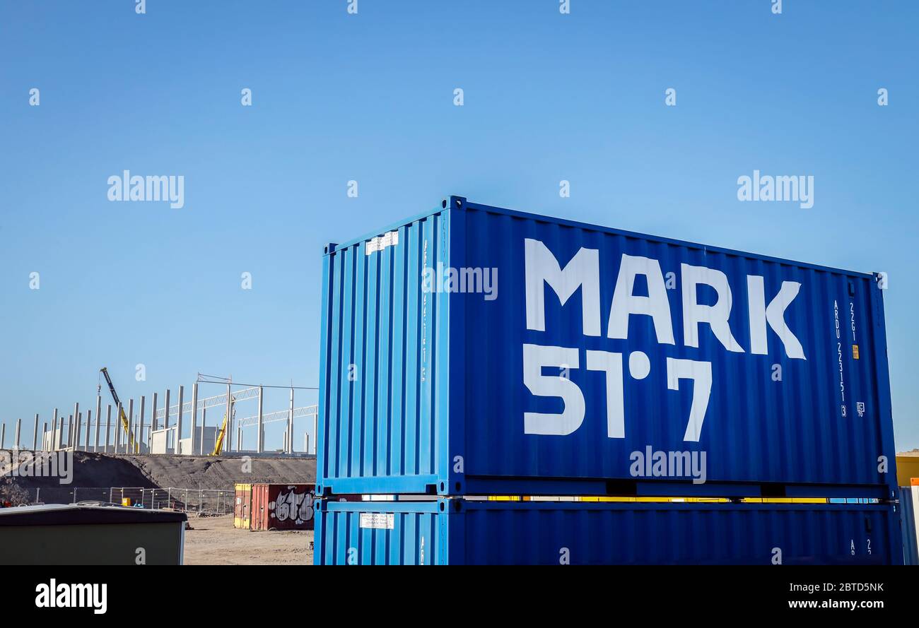 Bochum, Ruhrgebiet, Nordrhein-Westfalen, Deutschland - MARK 517, Umbau des ehemaligen Opel-Werks Bochum, hier der Bau einer neuen Industrie Stockfoto
