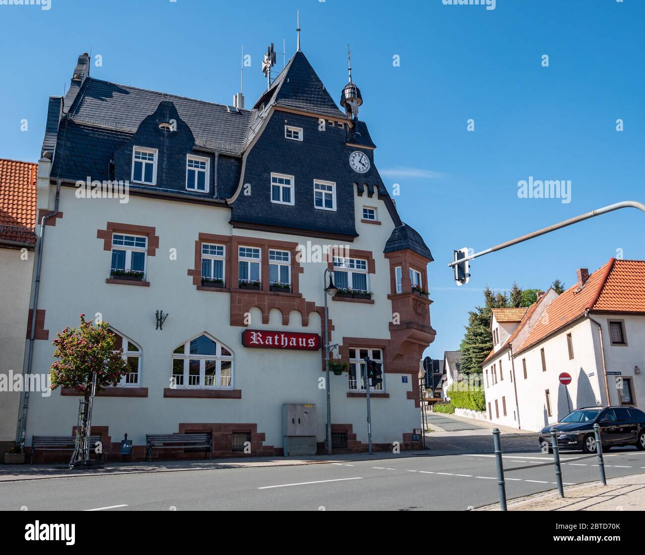 Rathaus von Bad Klosterlausnitz in Thüringen Stockfoto