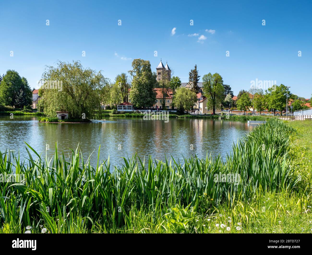 Park in der Kurstadt Bad Klosterlausnitz in Thüringen Stockfoto