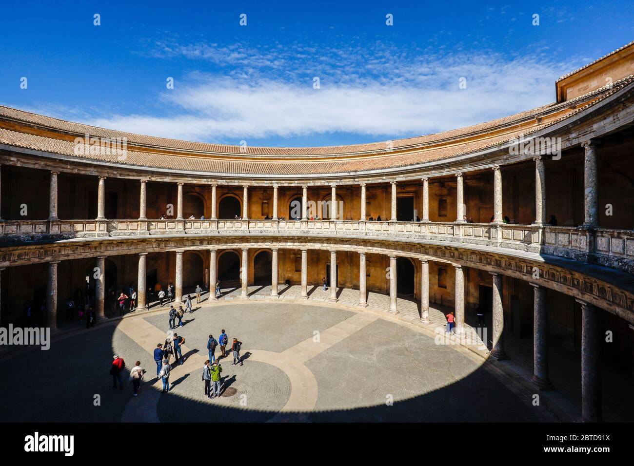 Granada, Andalusien, Spanien - Alhambra, Palacio Carlos V., Palast von Koenig Karl V. Granada, Andalusien, Spanien - Alhambra, Palacio Carlos V., Palast Stockfoto