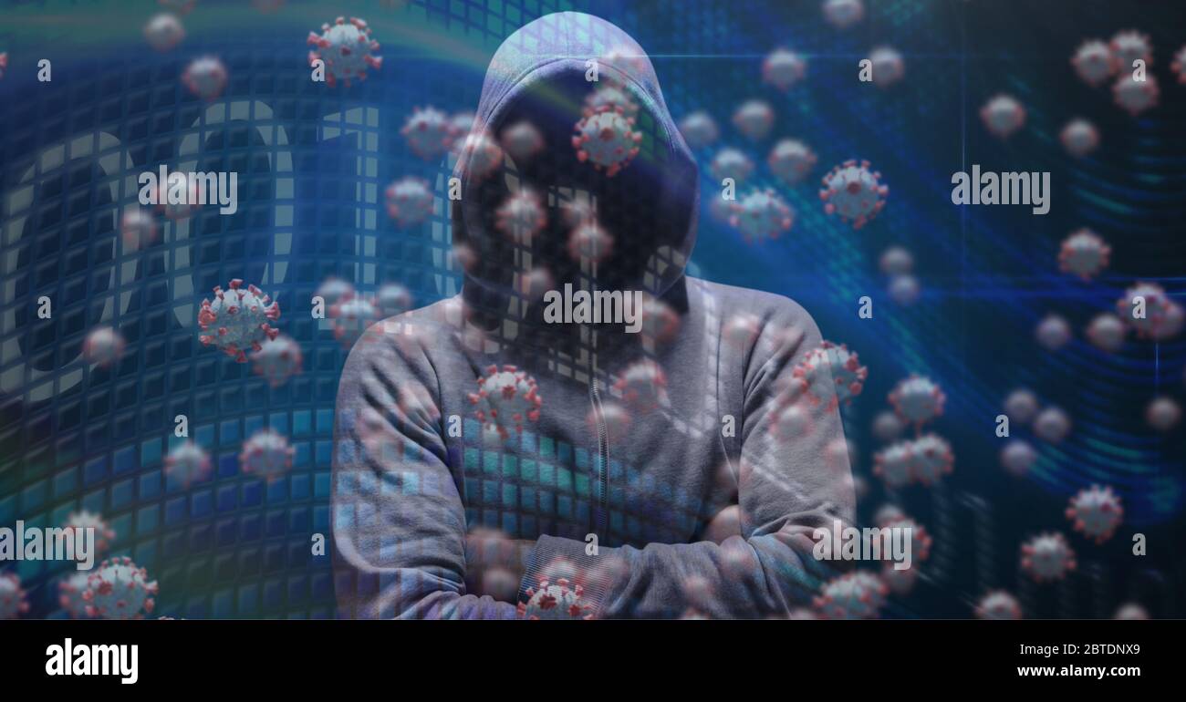 Hacker während der Coronavirus-Covid19-Pandemie Stockfoto