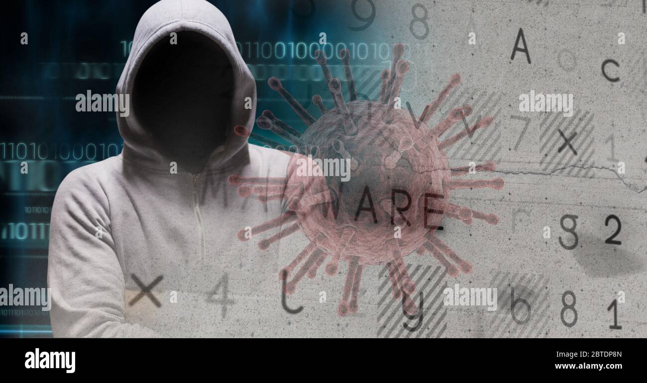 Hacker während der Coronavirus-Covid19-Pandemie Stockfoto