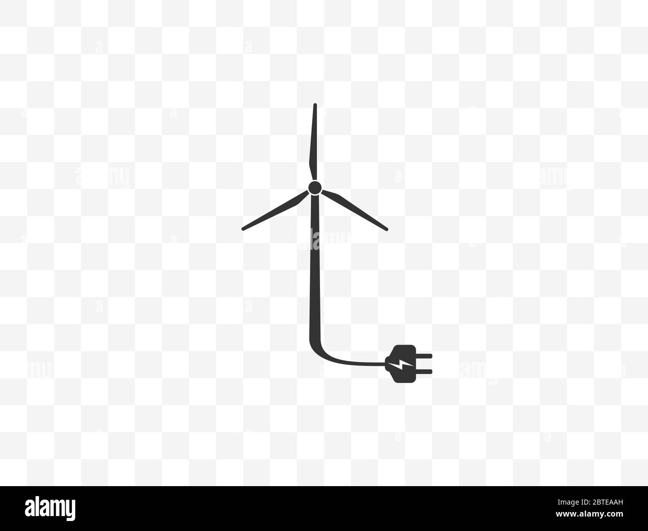 Symbol für Windenergie, Windenergieanlage. Vektorgrafik, flaches Design. Stock Vektor