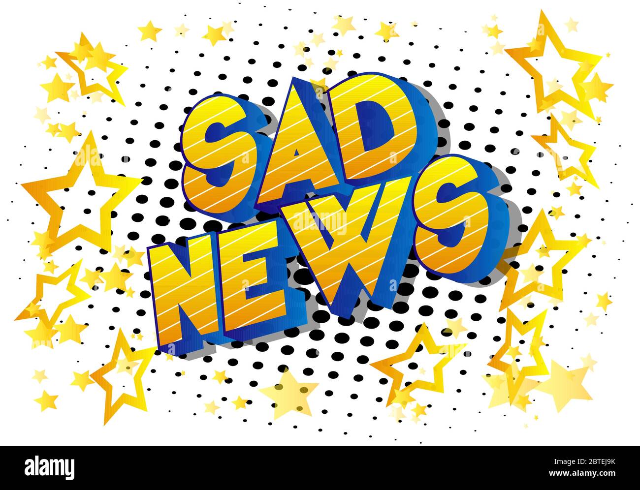 Sad News - Comic-Stil Wort auf abstraktem Hintergrund. Stock Vektor