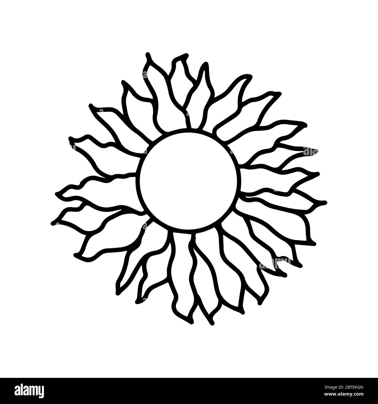 Niedliche Hand gezeichnet Doodle slawische Sonne Symbol. Isoliert auf weißem Hintergrund. Vektorgrafik. Stock Vektor